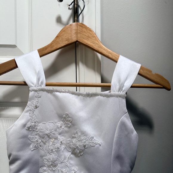 Bonnie Jean Girls Fancy Satin Communion/Flower Girl Dress w/Jacket - Sz 8 - Picture 4 of 5
